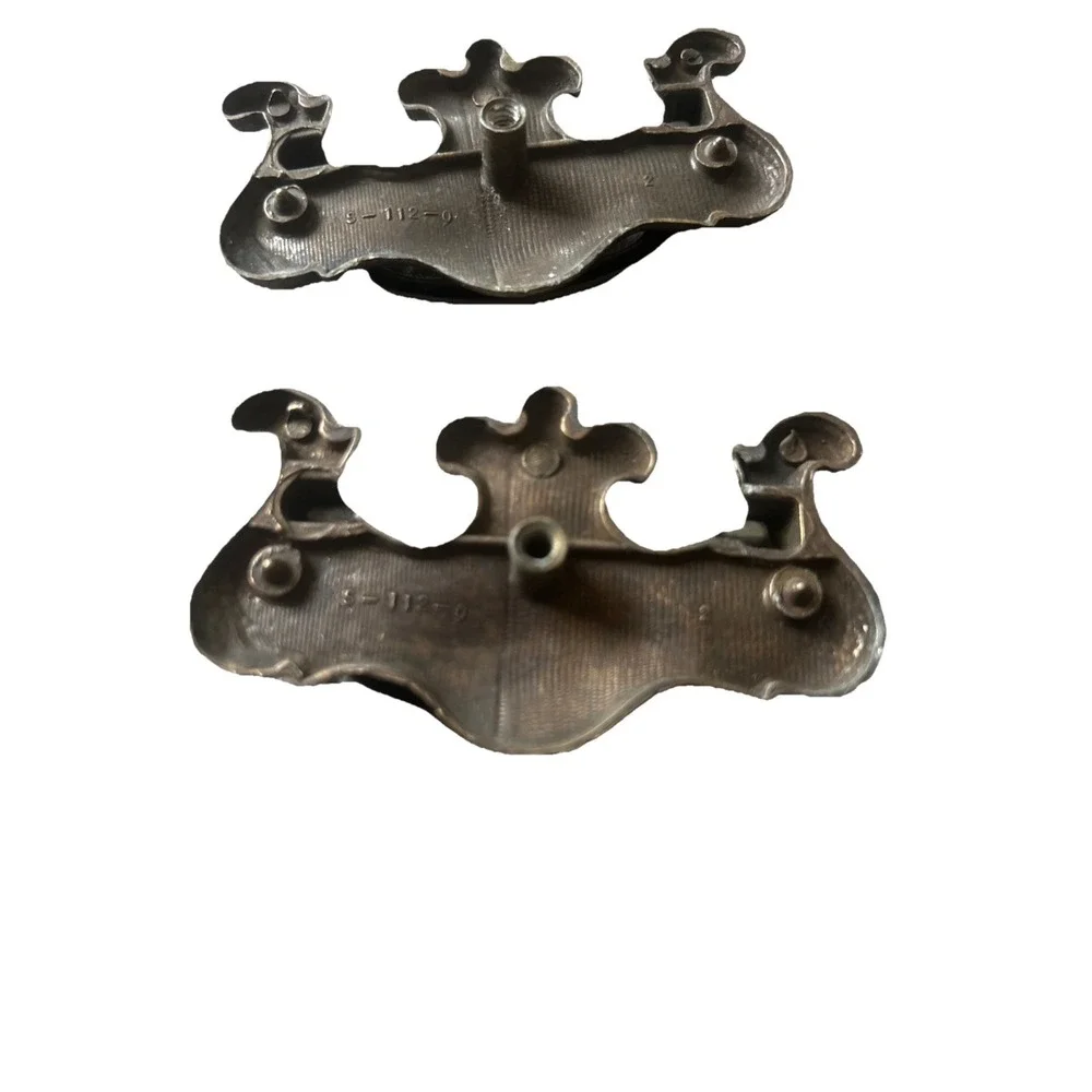 11 Brass Drawer Swing Handle Pulls Chippendale Batwing Antique Hardware W/Screws